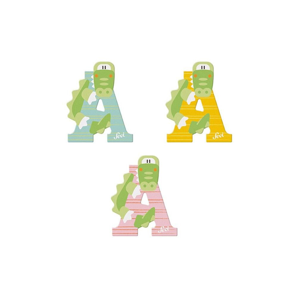 Wooden Letter - Sevi - Alligator - 10 Cm - Wall Decoration - Unisex 8003444830013