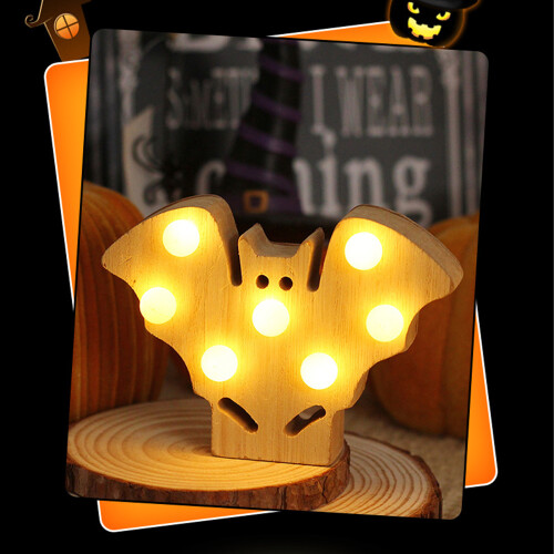 Wooden Halloween LED Light Decorations White 1