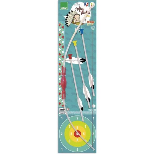 Arco de madera para niños VILAC - Gran arco de 95 cm con 4 flechas