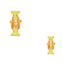 Lettre en bois - SEVI - Impala (lettre I) - Jaune - 10 cm - Motif Animaux