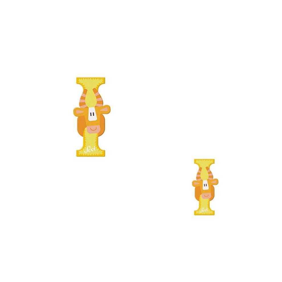Wooden Letter - Sevi - Impala (Letter I) - Yellow - 10 Cm - Animal Pattern 8003444830099