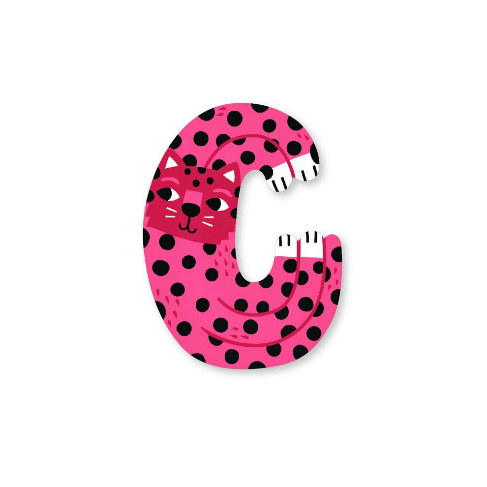 Wooden Letter - Vilac - Michelle Carlslund - Letter C - Red - Height 7 Cm - Solid Wood 3048700850034