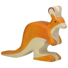 Figuriini - HOLZTIGER - 80194 - Kangaroo - Käsin maalattu puu - Lapset alkaen 3-vuotiaat
