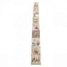 Educatief spel - Egmont Toys - Pyramide 123 Familie Konijn - 9 geneste blokken - 18 maanden - Bruin