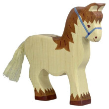 Figuriini - HOLZTIGER - 80038 - Työhevonen - Käsin maalattu puu - Eurooppalainen valmistus