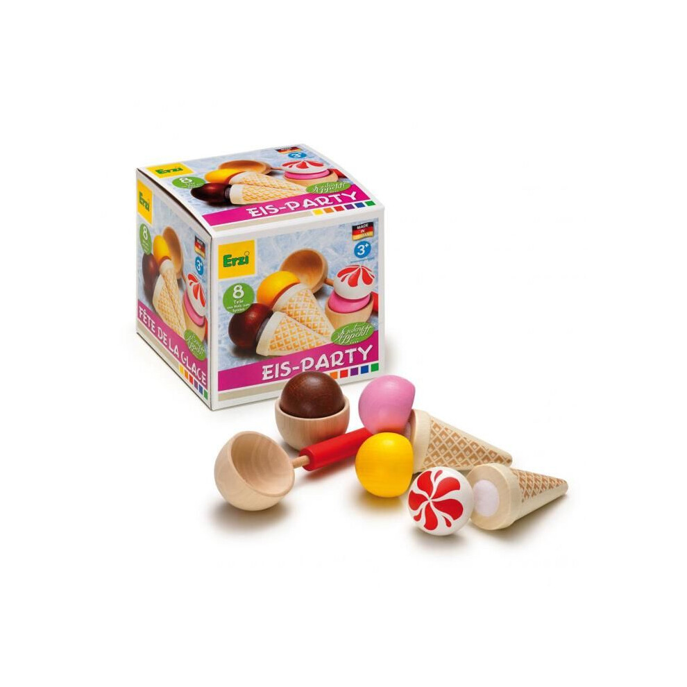 Erzi 12.3 X 12.2 X 12.5 Cm Wooden Grocery Ice Party Set Assortment - 28157 Cream 4014722281575