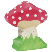 HOLZTIGER-puukuvio Amanite tue-mouches - Käsin maalattu - Punainen - Kolme vuotta ja sitä vanhemmille lapsille