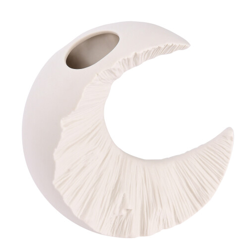 Moderne Keramikvase, weiß, minimalistisch, abstrakte Form 2