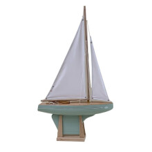 Zeilboot - Huis Tirot - De Beajour - 40 cm - Beukenhout - Watergroen