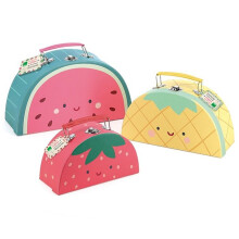 Conjunto de maletinhas - Vilac - Frutas Gourmet - 3 tamanhos - Papelão - Decorativo infantil