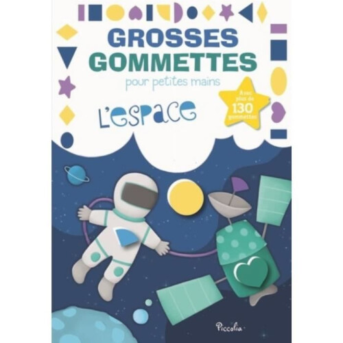 Set de gommettes - PICCOLIA - L'espace - 130+ gommettes - 24 planches décor - Pour tout-petits