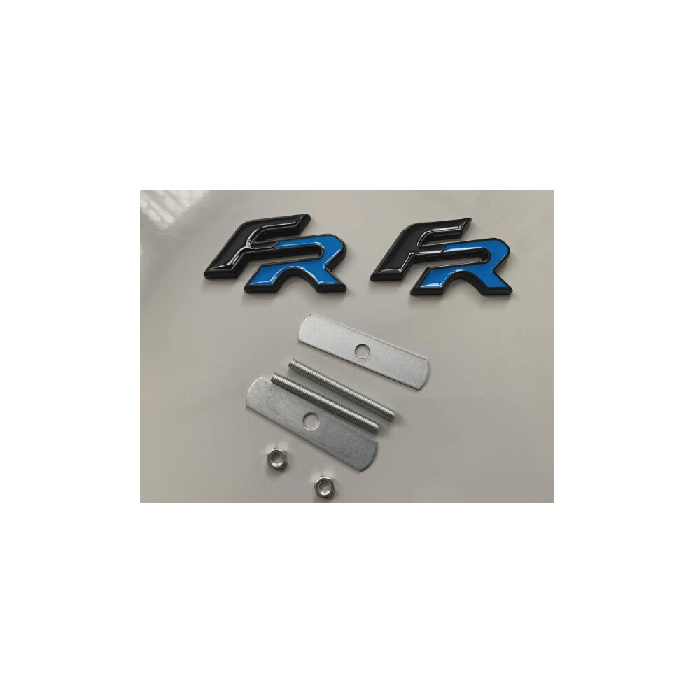 Autocc Gloss Metal Fr Rear + Front Grill Badge Seat Leon Ibiza Ateca Arona 65Mm Blue/Black