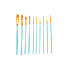 Set van 10 platte synthetische verfkwasten voor acrylverf.