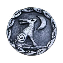 Rustic Metal Owl and Moon Ornament6x6cm Black