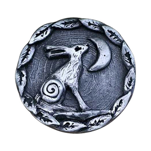 Rustic Metal Owl and Moon Ornament6x6cm Black
