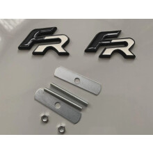 Gloss WHITE Metal FR Rear + Front Grill Badge Seat Leon Ibiza Ateca Arona Black 65MM