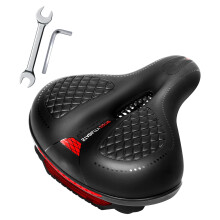 Bike Saddles Mountain Bike Seated Comfortable Soft Cycling-Red