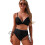 Pack of 2pcs Elastic Soft Fabric Tankini Set for Quick-Black S 1