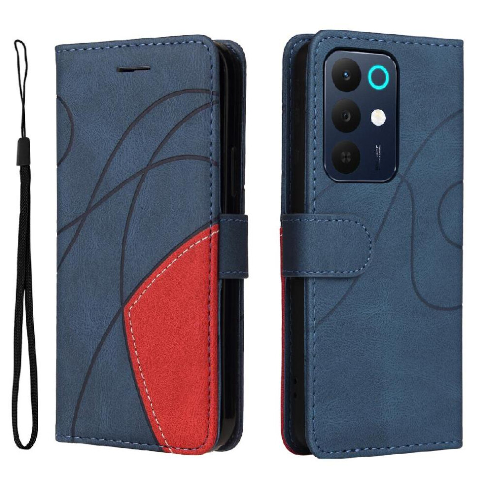 Flip Case For Realme 15X With Card Slot Stand Kickstand Protective Stitching Color Leather Wallet Flip Folio Book 764563805105