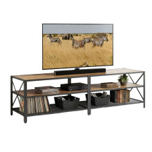 TV-Ständer mit 4 Fächern, Holzoptik
