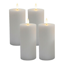 LED-Kerzen, Echtwachs, 4er-Set, 18 cm