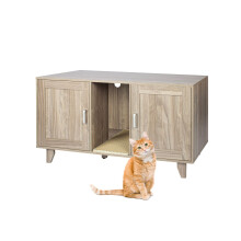 XXL Katzenstreuschrank mit Matte - Zwei Fächer