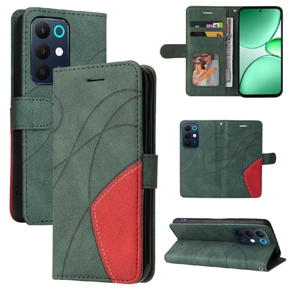 Flip Case For Realme C85 5G Kickstand Protective With Card Slot Stand Leather Wallet Stitching Color Flip Folio Book 764563805174