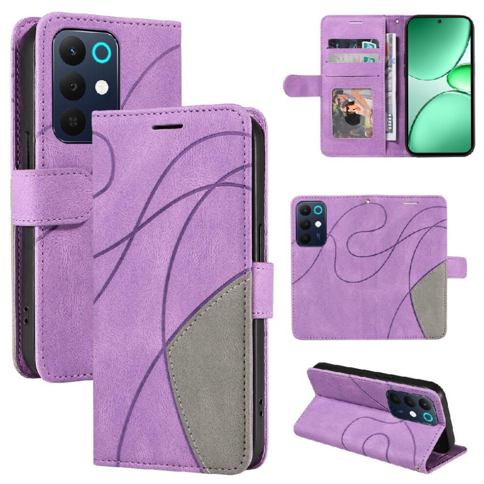 Flip Case For Realme C85 5G Kickstand Protective With Card Slot Stand Leather Wallet Stitching Color Flip Folio Book 764563805181