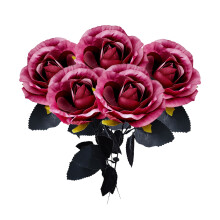Artificial Rose Flower9cm Pink Red Grey