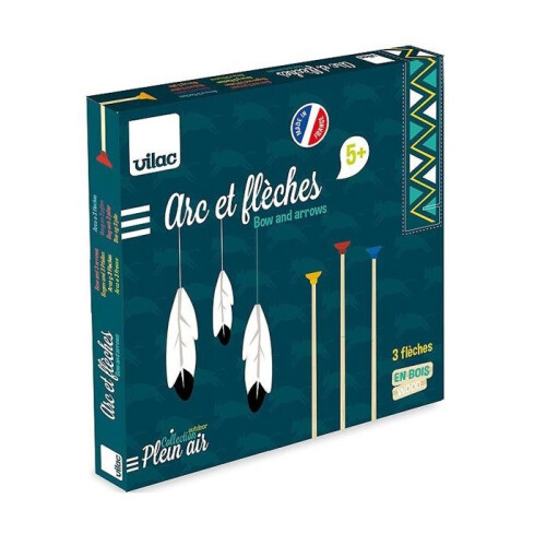 Arco infantil de madera VILAC - 3 flechas con diana integrada 1