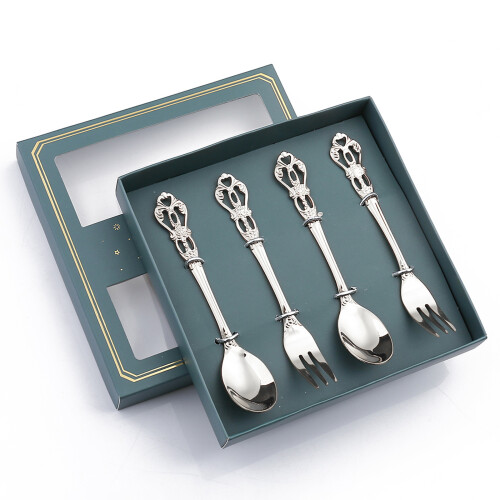 Mini Stainless Steel Dessert Spoon and Fork Set