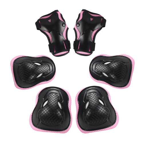 Kid Protective Gear Set Biking Skating Knee Elbow Pad Hand-pink