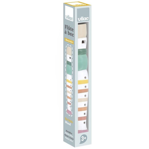 Vilac - Multikleur gestreepte houten fluit 2