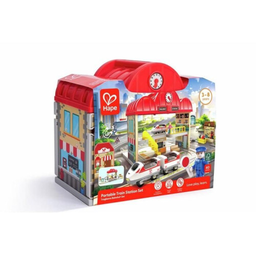 Treinbaan set - E3877 - Rood - Draagbare handgreep - 40 stukken 2