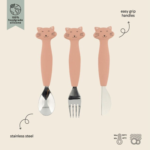 Trixie Trixie - 3-teiliges Silikonbesteck Mrs Cat 2