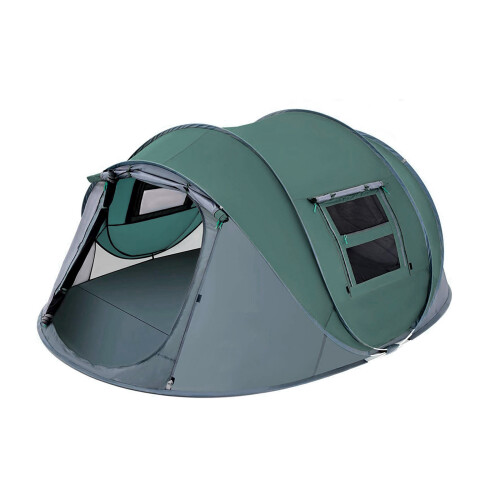 Burst Up Tent Includes Stakes and Cables for Stability-Green