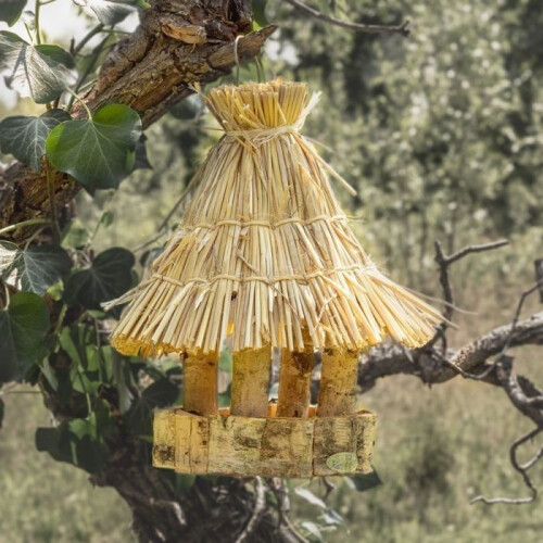 Futterstelle - Arbeit - Reetdach - Wildvogel - Natürlich - Beige 1