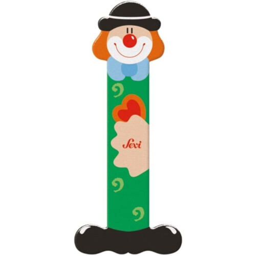 Decorative wooden letter - SEVI - I - Clown pattern - Height 10 cm - Double-sided adhesive attachment 2