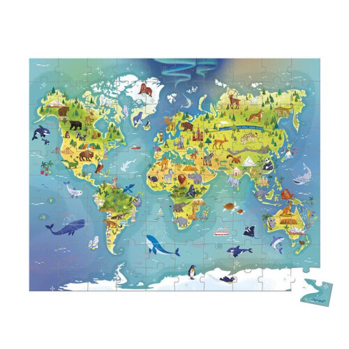 Janod World Puzzle 100 Pieces 1