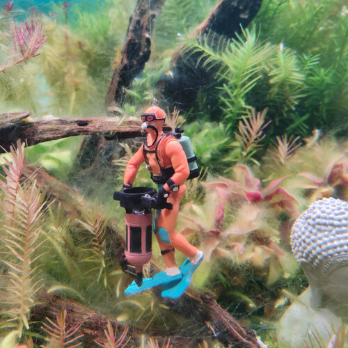 PVC Aquarium Diver Decoration with Adjustable Buoyancy 2