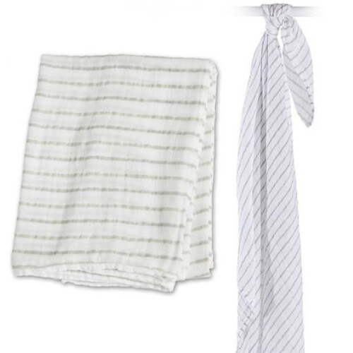 Lulujo - Long muslin - Gray stripes - ELEMENTS FOR KIDS 2