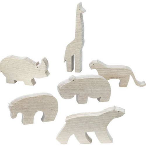 Figuriini - AC-DÉCO - Pompon - Beige - Puu - 8,5x5x2 cm 2