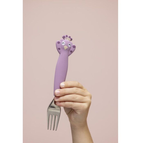 Trixie Trixie - Set di posate 3 pezzi in silicone Mrs Peacock 1