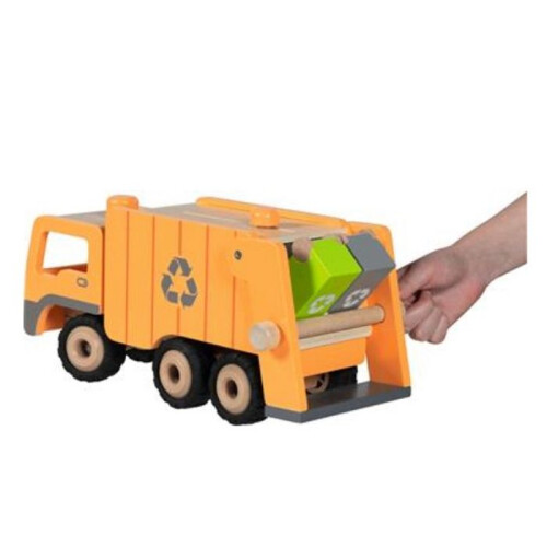 ECO-jäteauto 2 astialla - GOKI - Oranssi - Puu - Alkaen 3 vuotta 1