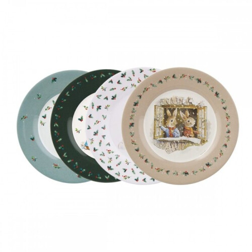 Set De 4 Assiettes Dessert Pierre Lapin Noel 1
