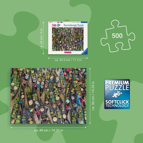 Ravensburger Puzzle 500 Teile - Schwimmender Markt, Indonesien 2