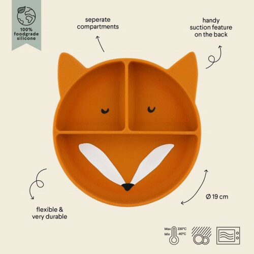 Trixie Trixie - Siliconen bord met compartimenten Mr Fox 2