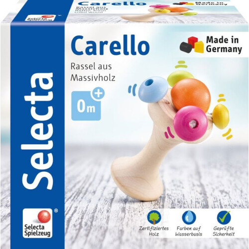 Selecta brinquedo de empilhar e copo 12 Carellocm madeira natural