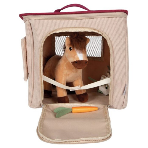 Conjunto de jogo Cavalo com estábulo e acessórios em uma bolsa 2