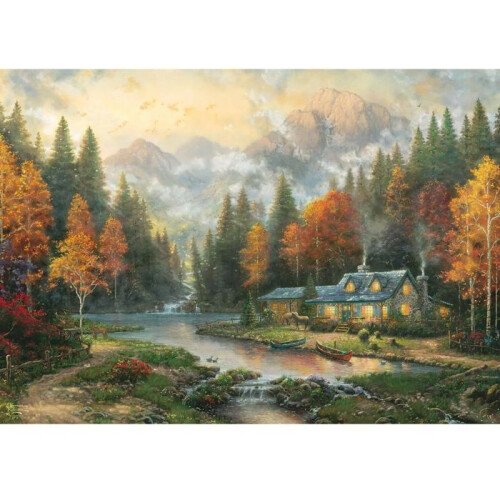 Puzzle 1000 pezzi - SCHMIDT SPIELE - Thomas Kinkade Studios - Serata d'autunno al lago - 1000 pcs 1